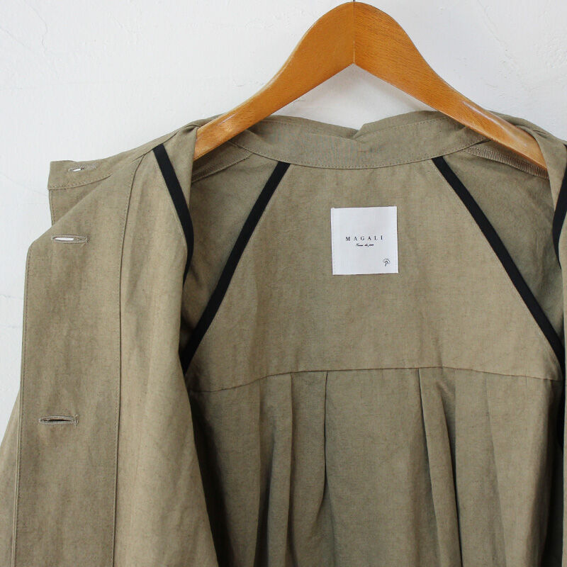 MAGALI マガリ コットンリネンウェザートレンチコート #ベージュ