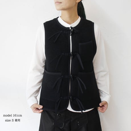 ASEEDONCLOUD アシードンクラウド　Kigansai wool fleece vest #black 【送料無料】
