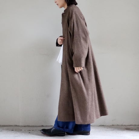 atelier naruse アトリエナルセ　wool linen tweed stand collar coat　ウールリネンツイードスタンドカラーコート