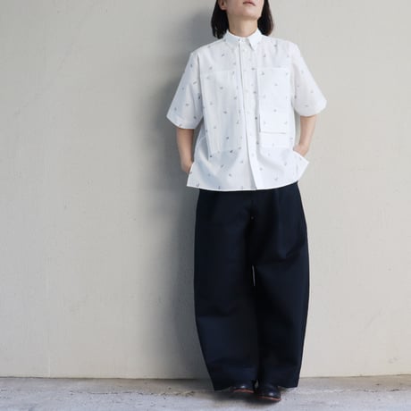 ASEEDONCLOUD アシードンクラウド companion dog print shokuonshitsu workshirts #off white