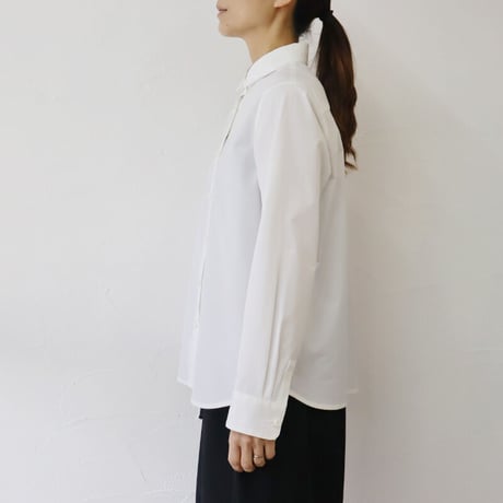 **2026年度分到着** atelier naruse アトリエナルセ cotton round collar shirt コットン丸襟シャツ　#ホワイト