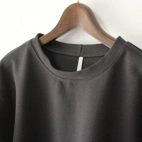 ARTE POVERA アルテポーヴェラ　刺し子風コットン天竺8分袖トレーナー　#スミクロ、ベージュ