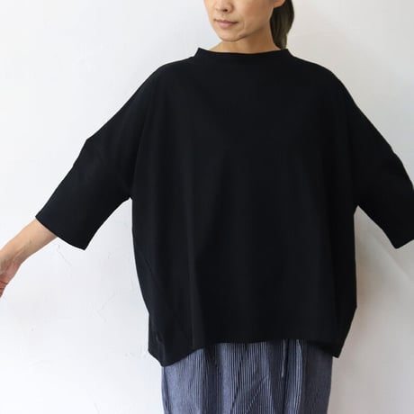 **またまた再入荷** Linenya リネンヤ　コットン天竺7分袖Tシャツ　＃レッド、チャコール、ブラック