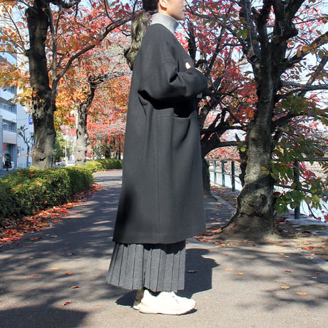 **再入荷** atelier naruse アトリエナルセ　melton wool cocoon coat　メルトンウールコクーンコート　#ブラック　【送料無料】