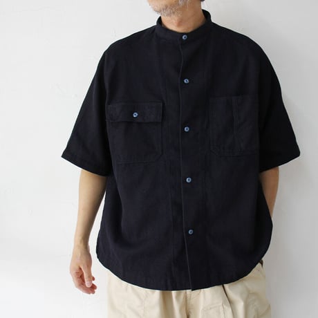 FUNSET OF ART ファンセットオブアート IDGカルゼ半袖カバーシャツ　#インディゴ