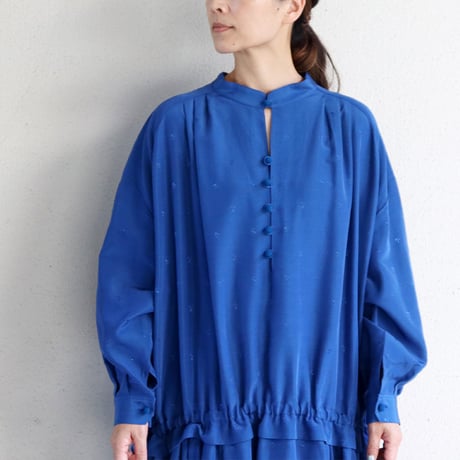 ASEEDONCLOUD アシードンクラウド　Camellia sinensis jacquard Laboratory dress  #Blue