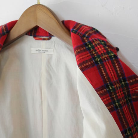 atelier naruse アトリエナルセ　ウールコットンタータンチェックテーラードジャケット wool cotton tartan check tailored jacket