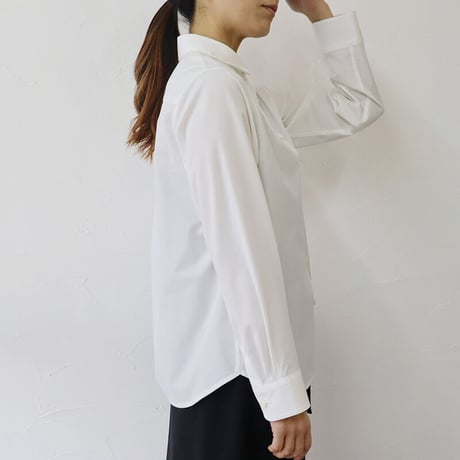 **2026年度分到着** atelier naruse アトリエナルセ cotton round collar shirt コットン丸襟シャツ　#ホワイト