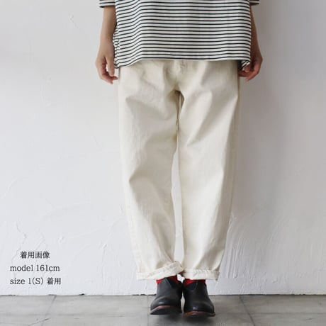 **またまた再入荷** sasanqua by trees サザンカバイツリース　Loose Tapered Denim ルーズテーパードデニム　#Ivory 【送料無料】