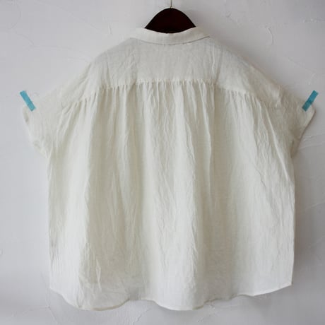 **またまたまた再入荷** LinenYa リネンヤ　リネン丸襟ブラウス　#ブラック、ホワイト