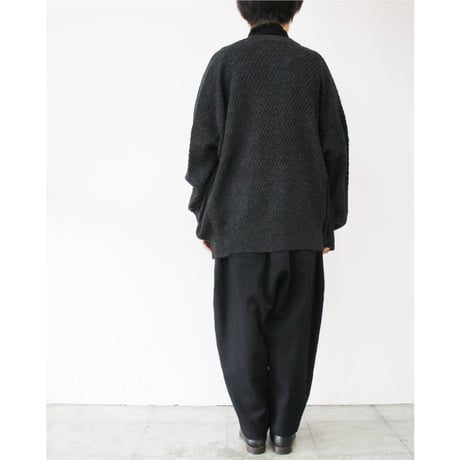 atelier naruse アトリエナルセ　ラムウールビッグサイズカーディガン　#キャメル、チャコール　【送料無料】