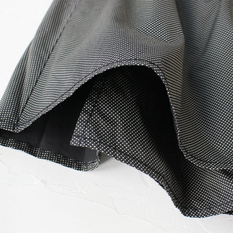 homspun ホームスパン　水玉プリントラップフレアスカート #ブラック、ブルー