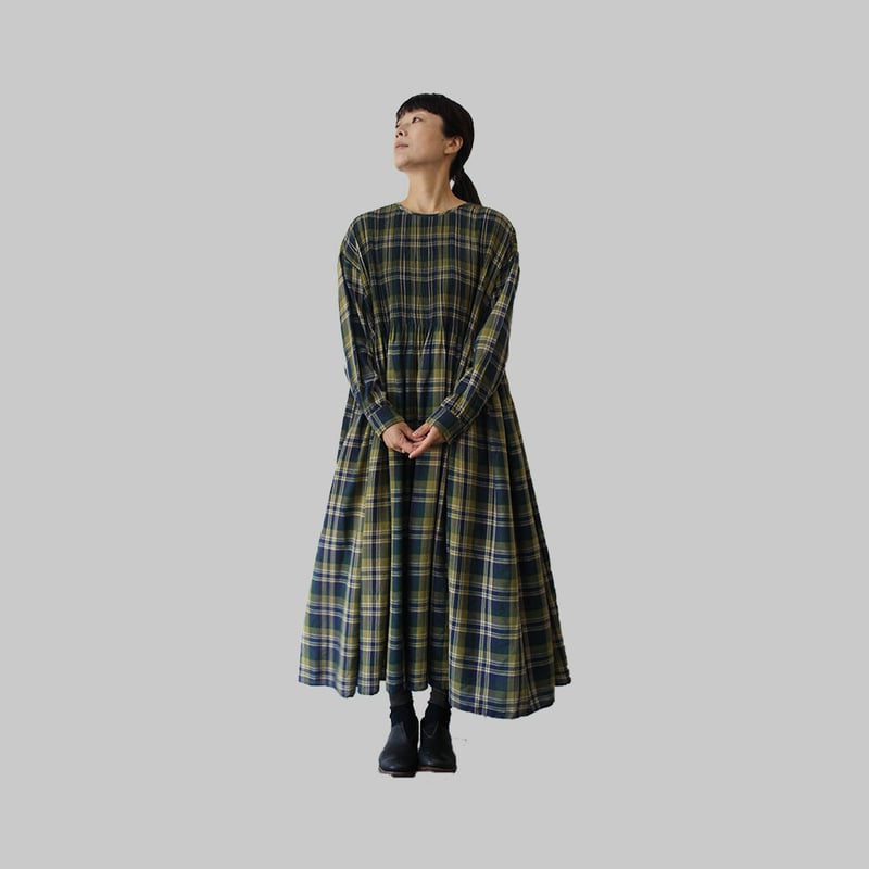 maison de soil メゾンドソイル WOOL COTTON CHECK CREW