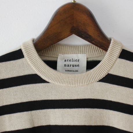 atelier naruse アトリエナルセ　cotton wool boarder knit コットンウールボーダーニット