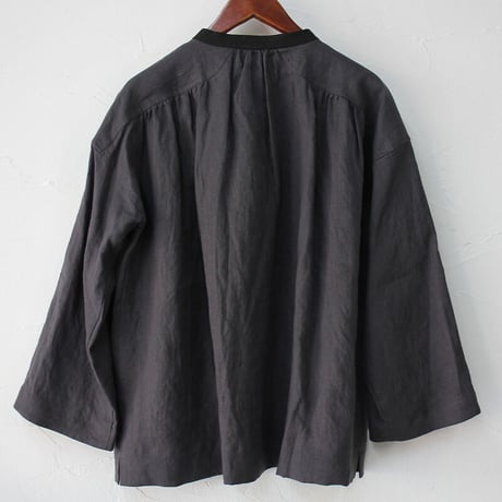 MAGALI マガリ　フレンチリネンアンティークブラウス　#ベージュ、チャコール