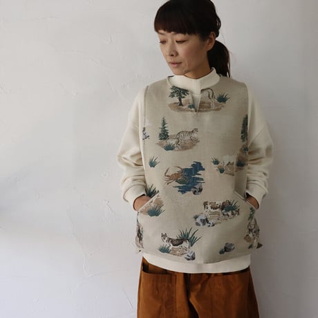 ASEEDONCLOUD アシードンクラウド  Constellatoin cloth Hiraeth waistcoat #beige 【送料無料】