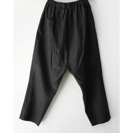 TRAVAIL MANUEL リネンポプリンサドルパンツ　#ブラック、ネイビー、グレー　【送料無料】