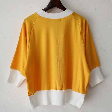 amne アンヌ　GIZA3/4crew　ギザコットン7分袖クルーネック　#イエロー、グリーン、ブラック