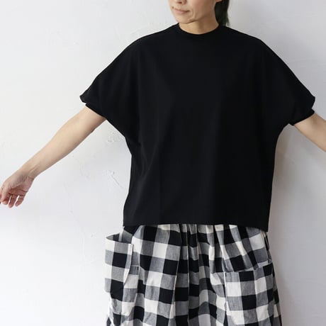 **再入荷** homspun ホームスパン　60/2天竺半袖プルオーバー　#サラシ、ライトグレージュ、ネイビー、ブラック