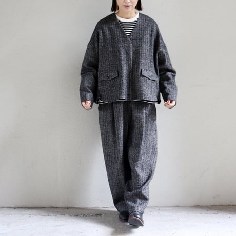 atelier naruse アトリエナルセ　シェットランドウールリネンタックワイドパンツ shetland wool linen tuck wide pants