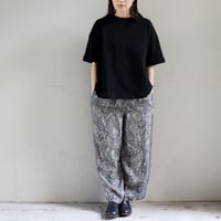 TRAVAIL MANUEL トラバイユマニュアル ボタニカルプリントサッシュワイドパンツ　#ベージュｘネイビーペイズリー