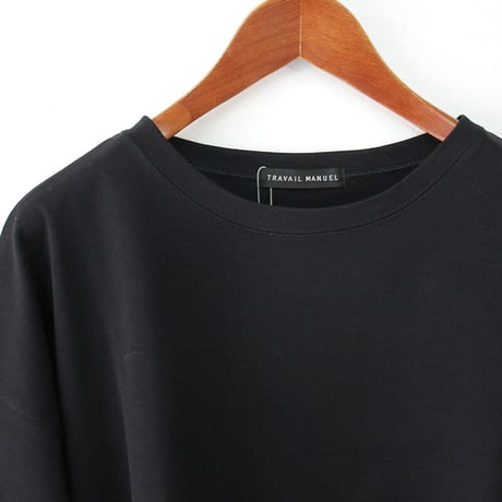 TRAVAIL MANUEL　トラバイユマニュアル　ハイゲージ天竺ハーフスリーブルークTシャツ