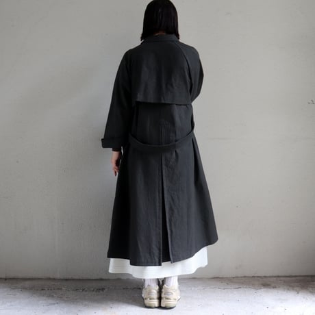 MAGALI マガリ　コットンリネンアンティークキャンバストレンチコート　#ブラック