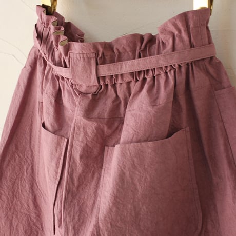 MAGALI マガリ　コットンリネンファナージュロングパンツ　#ピンク　【送料無料】