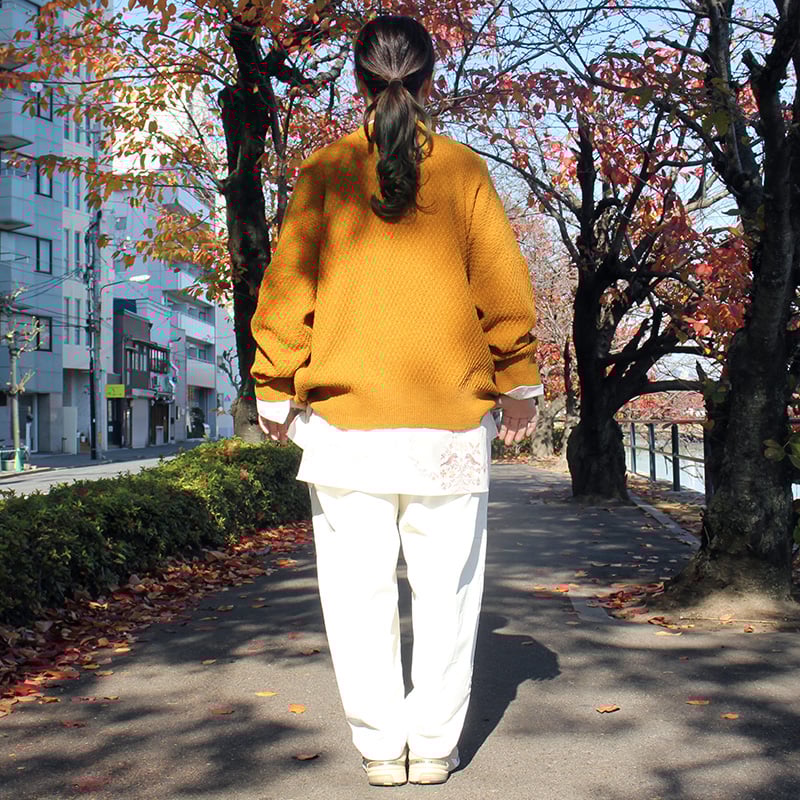 タグ付 アトリエナルセ リネン100% ショートカーディガン ブルー atelier naruse アトリエナルセ / リネンシャツカーディガン【na