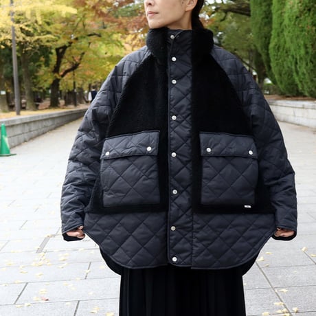 anme アンヌ　BOA/QUILT useful coat　#ブラック　【送料無料】