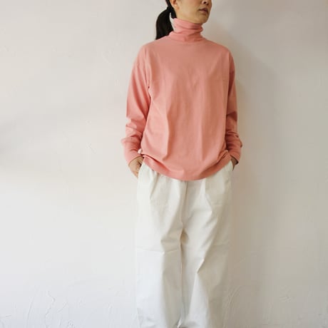 homspun ホームスパン　40/2天竺タートルプルオーバー　#ピンク、ブラック