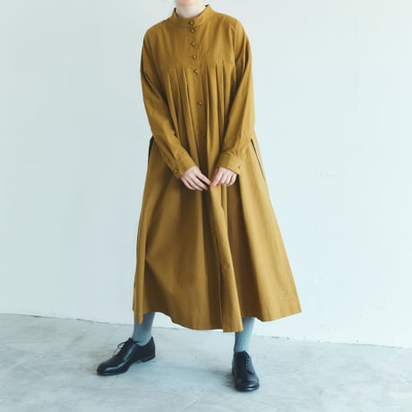 MAGALI マガリ　天日干しコットンタックワンピース　#モス、マスタード、グレープ