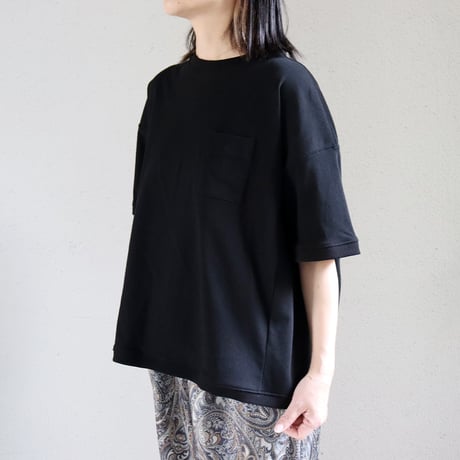 amne アンヌ TWISTED JERSEY half sleeve bottie #ブラック、ブルー