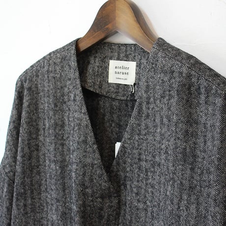 atelier naruse アトリエナルセ　シェットランドウールリネンスモック　shetland wool linen smock　【送料無料】