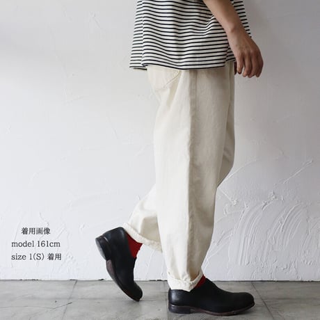 **またまた再入荷** sasanqua by trees サザンカバイツリース　Loose Tapered Denim ルーズテーパードデニム　#Ivory 【送料無料】