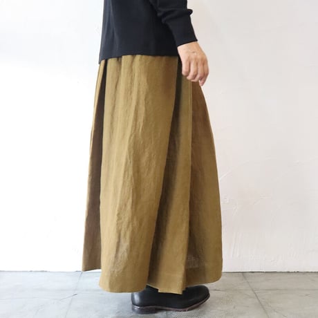 **またまた再入荷** Linenya リネンヤ　リネンタックスカート　＃キャメルブラウン、ブラック