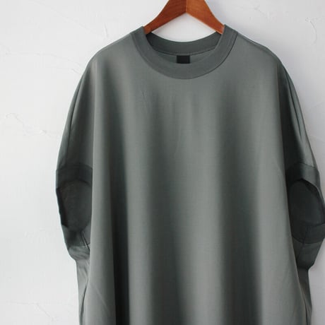 TRAVAIL MANUEL トラバイユマニュアル　ライトポンチシェルワンピース　#グレーオリーブ、ブラック