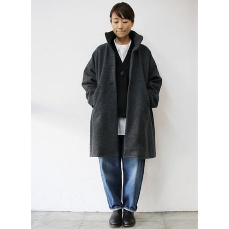 CAERULA カエルラ  woolring frare coat ウールリングフレアーコート　#チャコールグレー