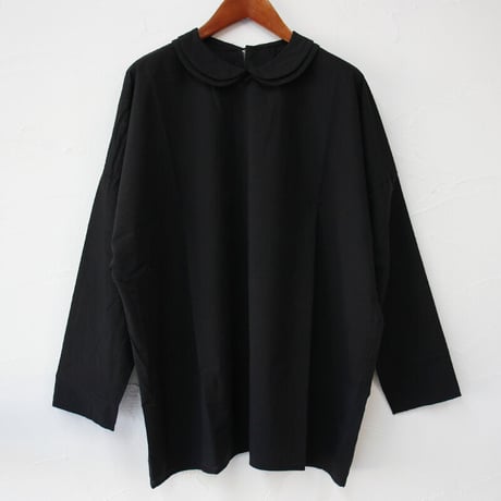 **またまた再入荷** homspun ホームスパン　ダブルフラットカラープルオーバーブラウス