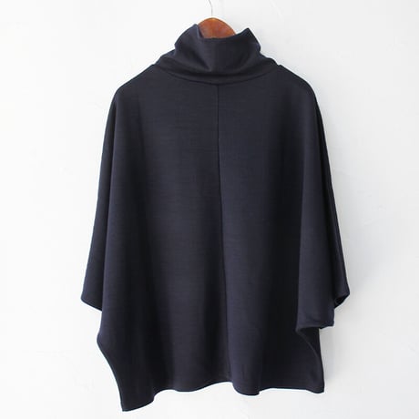 **再入荷**Linenya リネンヤ　ウール天竺ハイネックドルマンベスト　#ネイビー　【送料無料】
