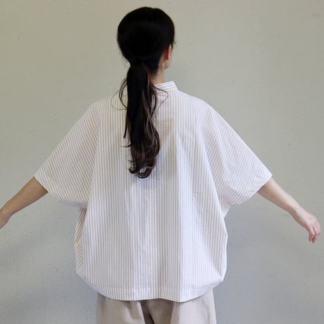 **またまたまた再入荷** LinenYa リネンヤ　近江タンブラーヘンリーネックブラウス　#ブラック、ネイビー、ベージュ、レッド