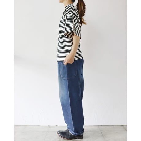 **2025a/w分到着** atelier naruse アトリエナルセ　コットンデニム ウエストゴム バルーンバンツ　#ストーンウォッシュ加工