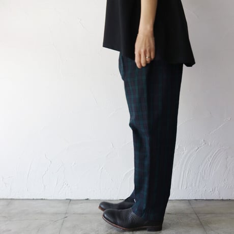 **サイズ欠け再入荷** TRAVAIL MANUEL トラバイユマニュアル　C/Lチェックワッシャーフルサドルパンツ　【送料無料】
