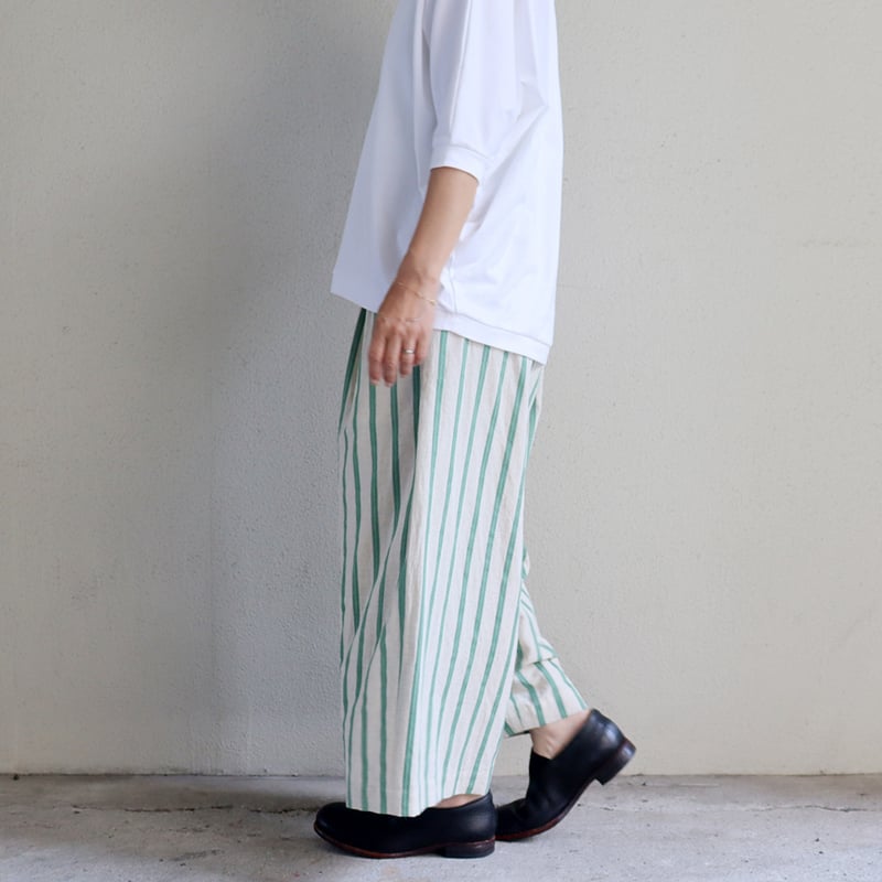 再入荷** atelier naruse アトリエナルセ コットンリネンストライプ