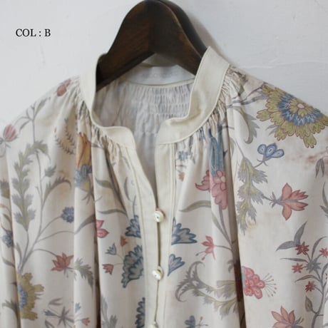ASEEDONCLOUD アシードンクラウド　Antique flower print Jiyusou smock dress #ナチュラル【送料無料】