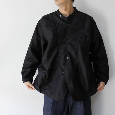 FUNSET OF ART ファンセットオブアート　コットンリネンモールスキンWAGESAシャツ　#ブラック