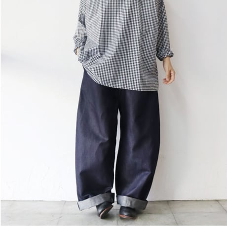 **再入荷**ASEEDONCLOUD HandWerker 綿麻デニムHWワイドトラウザー　♯インディゴ　【送料無料】