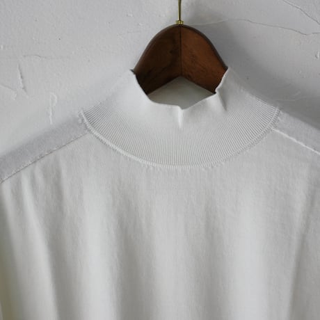 **またまたまた再入荷** LinenYa リネンヤ as it is.  コットンモックネック5分袖ニット　#ネイビー、ブラック、ホワイト