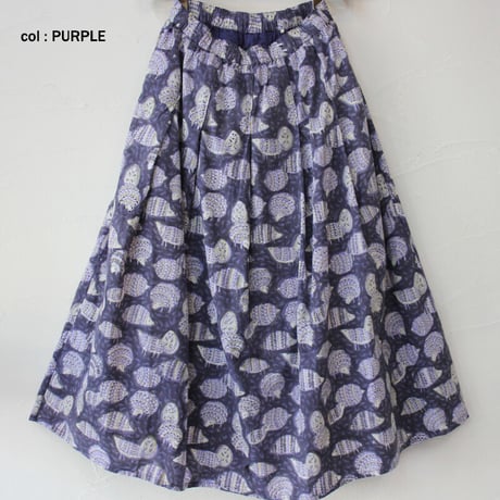 LILOU+LILY　Hedgehog  Tuck Skirt　ハリネズミタックスカート　#グレー、グリーン、パープル