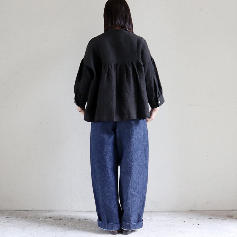 またまたまた再入荷** LinenYa リネンヤ リネンスタンドカラーブラウス